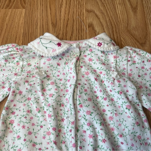 VTG WELCOME BABY FLORAL GRAPHIC PRINT ONE PIECE PAJAMAS SIZE 9 MOS 100% COTTON - Picture 3 of 5